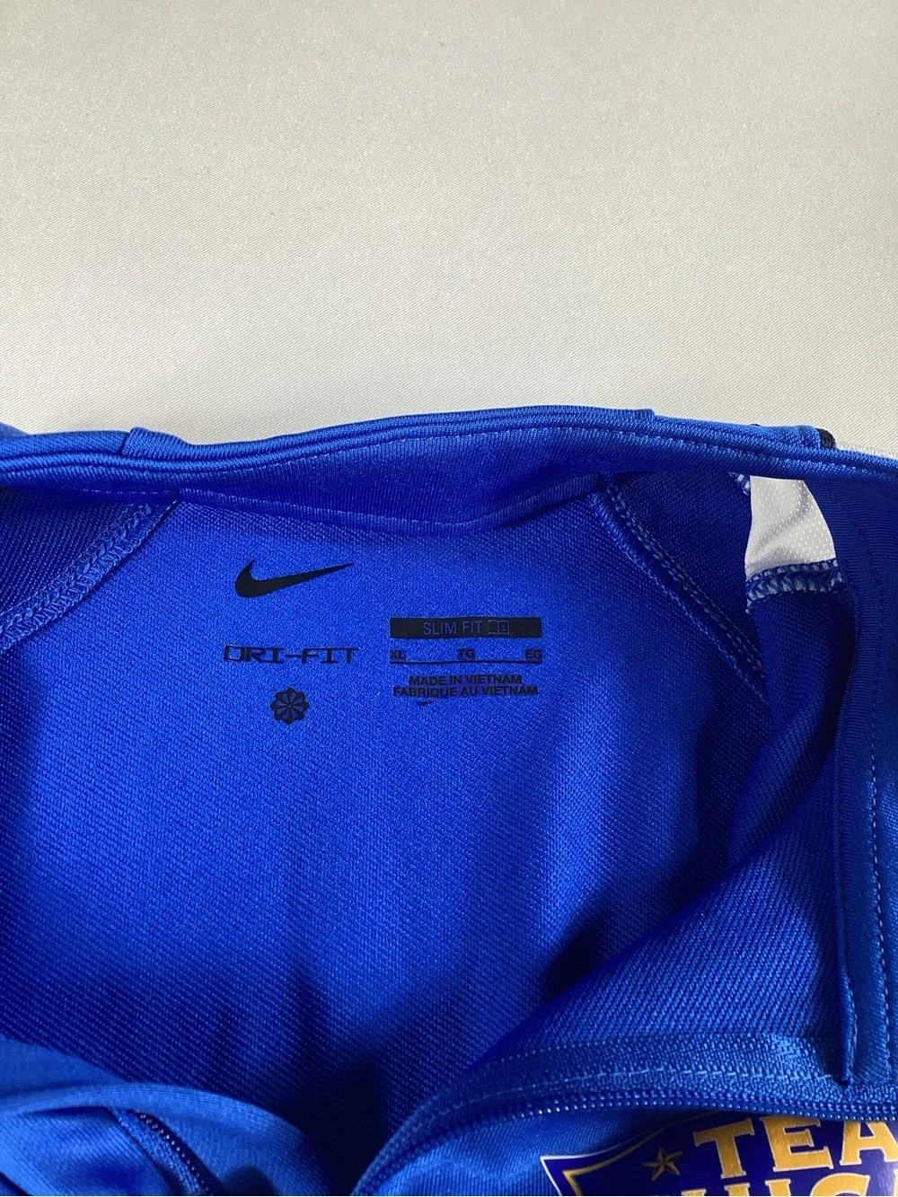 Nike Royal Blue Long Sleeve Soccer Training Top with White Accents